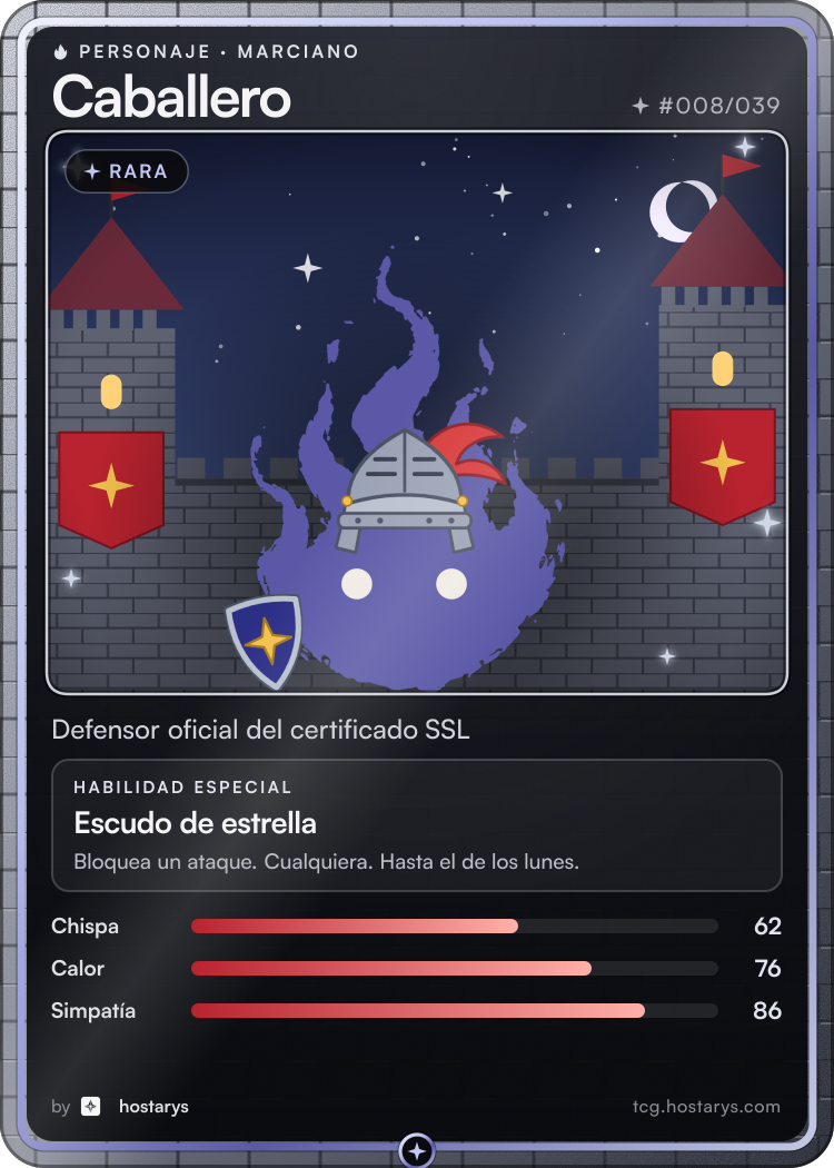 Carta de personaje Marciano Caballero, rara, #008/039