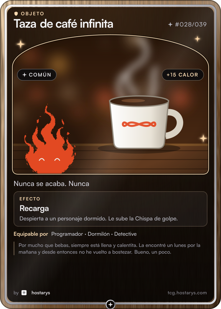 Carta de objeto Taza de café infinita, común, #028/039