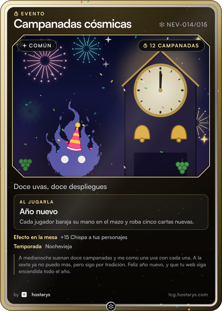 Carta de evento Campanadas cósmicas, común, NEV-014/015 (Nevada estelar)