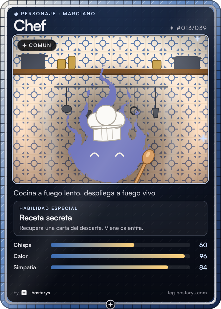 Carta de personaje Marciano Chef, común, #013/039