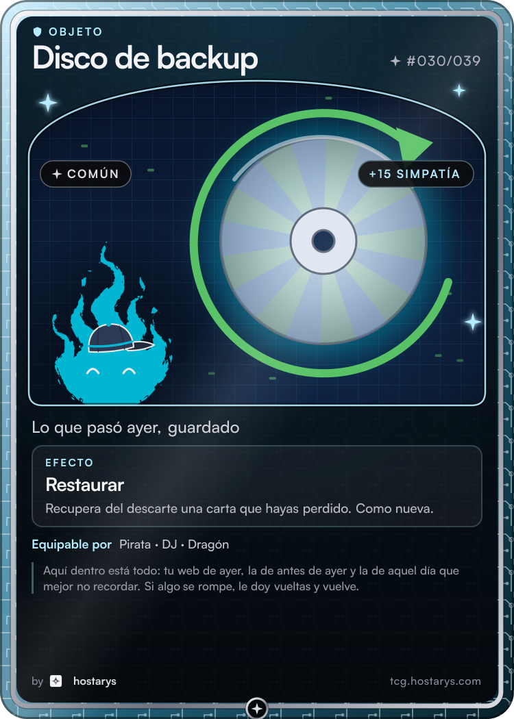 Carta de objeto Disco de backup, común, #030/039