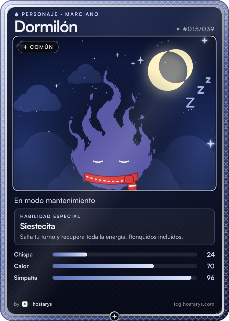 Carta de personaje Marciano Dormilón, común, #015/039