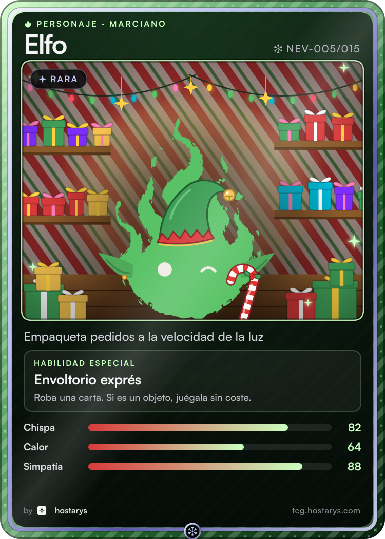 Carta de personaje Marciano Elfo, rara, NEV-005/015 (Nevada estelar)