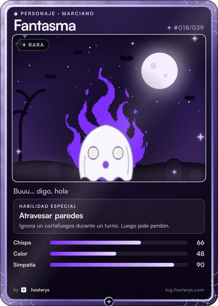 Carta de personaje Marciano Fantasma, rara, #018/039