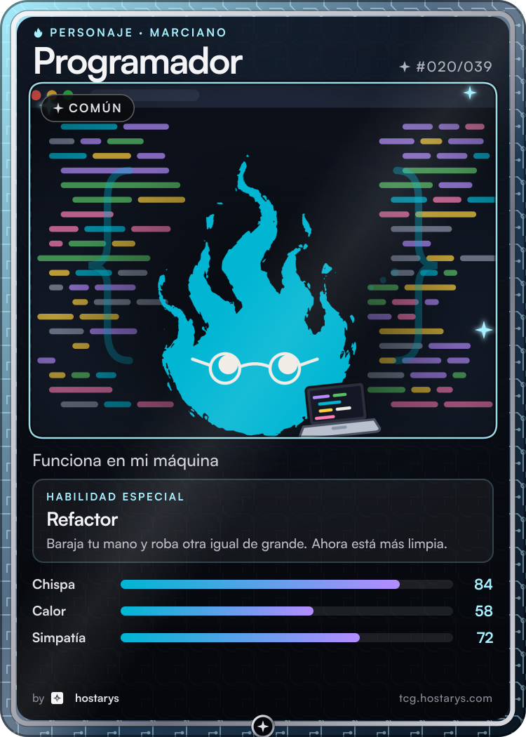 Carta de personaje Marciano Programador, común, #020/039