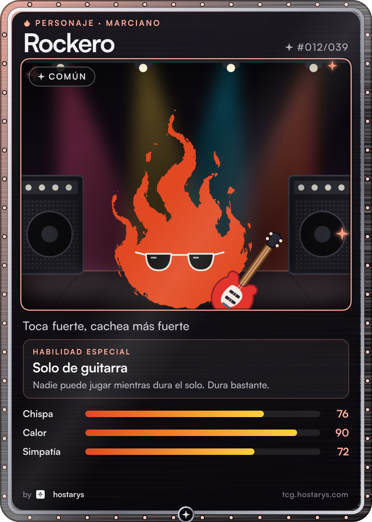 Carta de personaje Marciano Rockero, común, #012/039