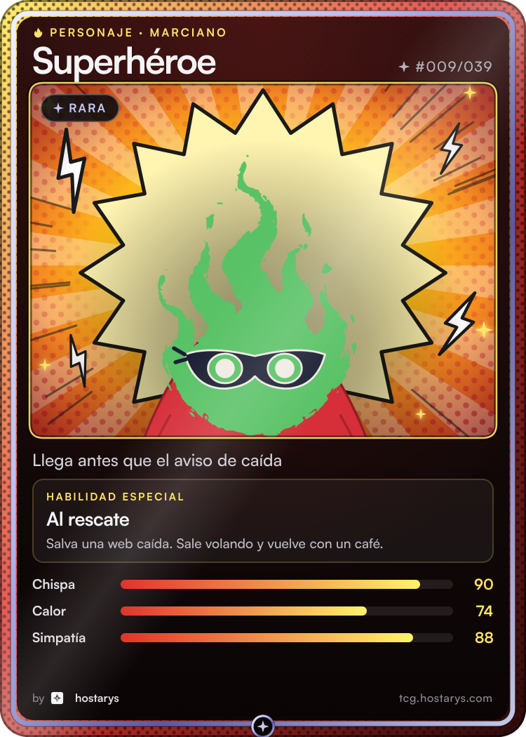 Carta de personaje Marciano Superhéroe, rara, #009/039