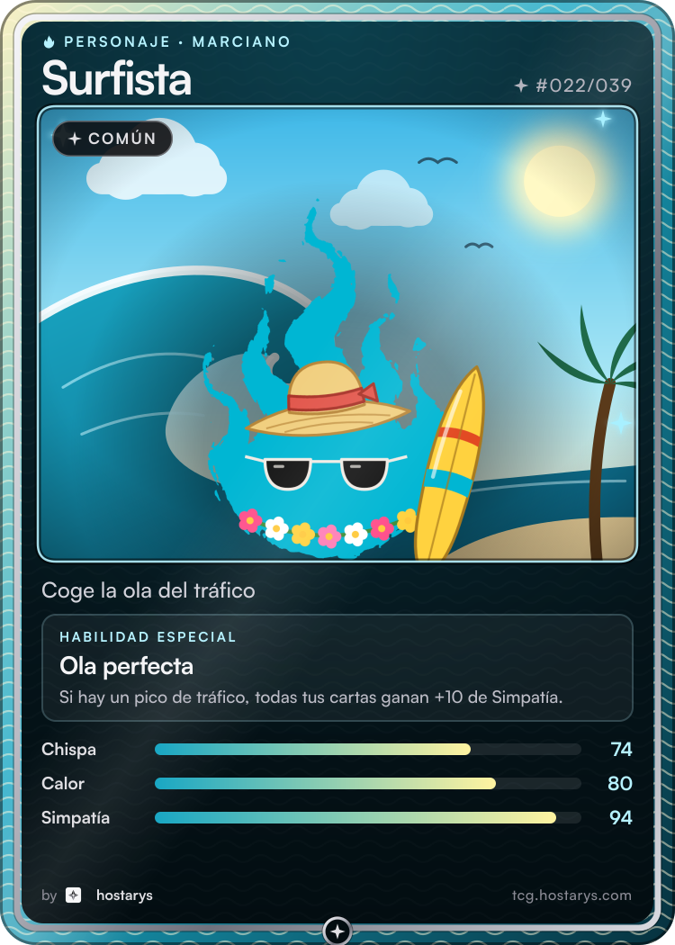 Carta de personaje Marciano Surfista, común, #022/039
