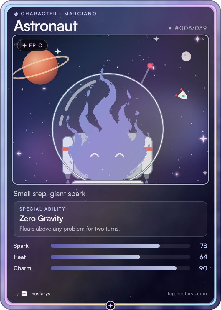 Astronaut Marciano card, epic character, #003/039