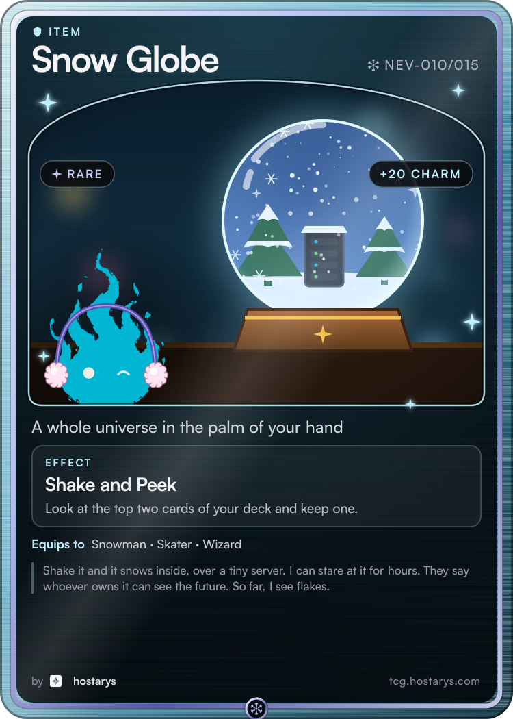 Snow Globe card, rare item, NEV-010/015 (Stellar Snowfall)
