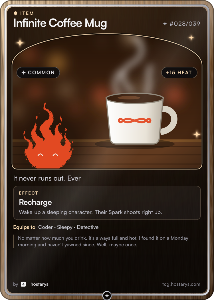 Infinite Coffee Mug card, common item, #028/039