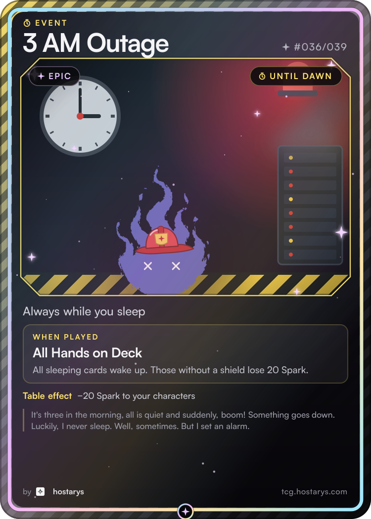 3 AM Outage card, epic event, #036/039