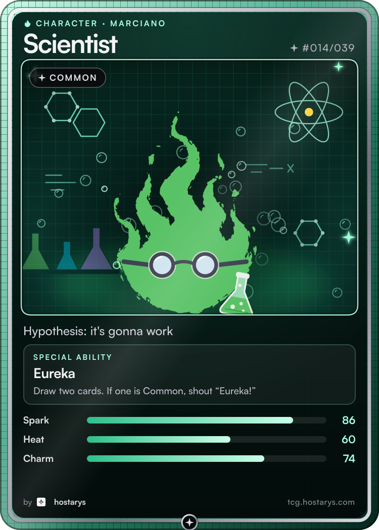Scientist Marciano card, common character, #014/039