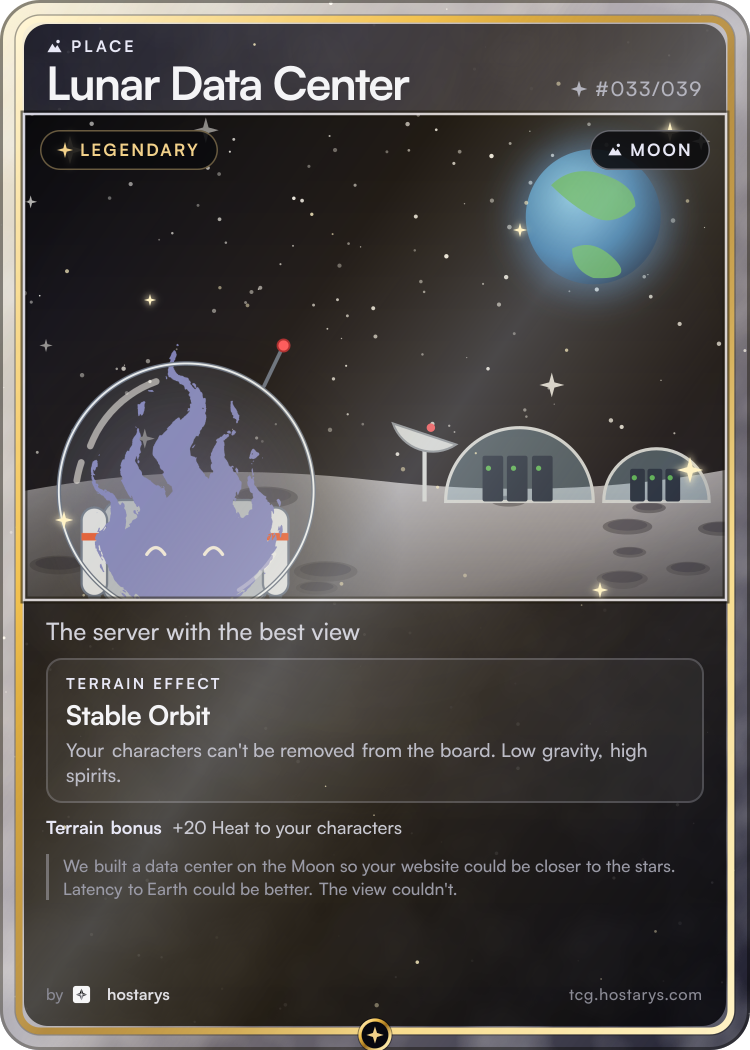 Lunar Data Center card, legendary place, #033/039