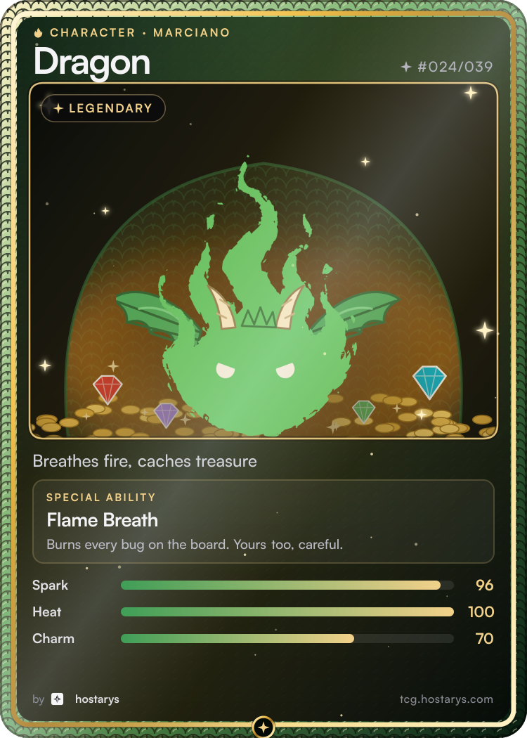 Dragon Marciano card, legendary character, #024/039