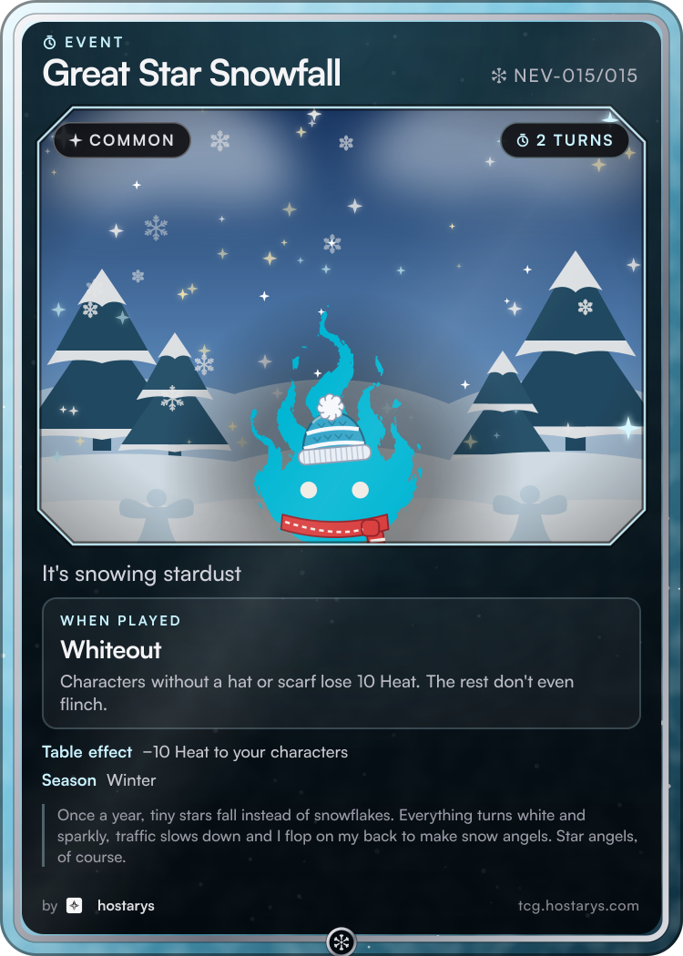 Great Star Snowfall card, common event, NEV-015/015 (Stellar Snowfall)