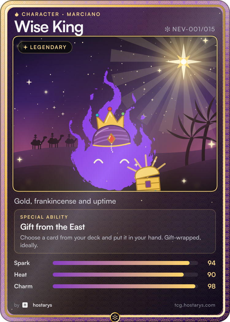 Wise King Marciano card, legendary character, NEV-001/015 (Stellar Snowfall)
