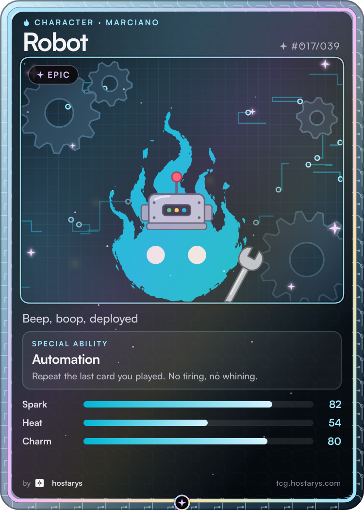 Robot Marciano card, epic character, #017/039