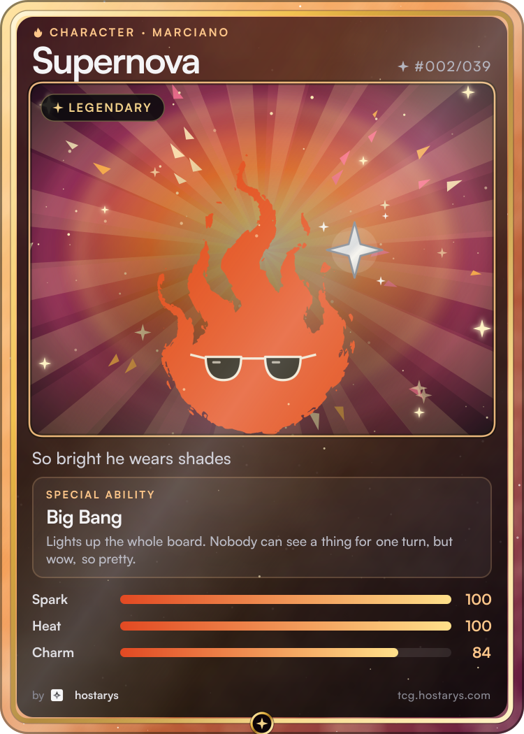 Supernova Marciano card, legendary character, #002/039