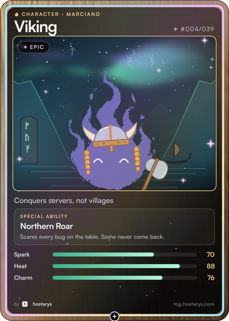 Viking Marciano card, epic character, #004/039
