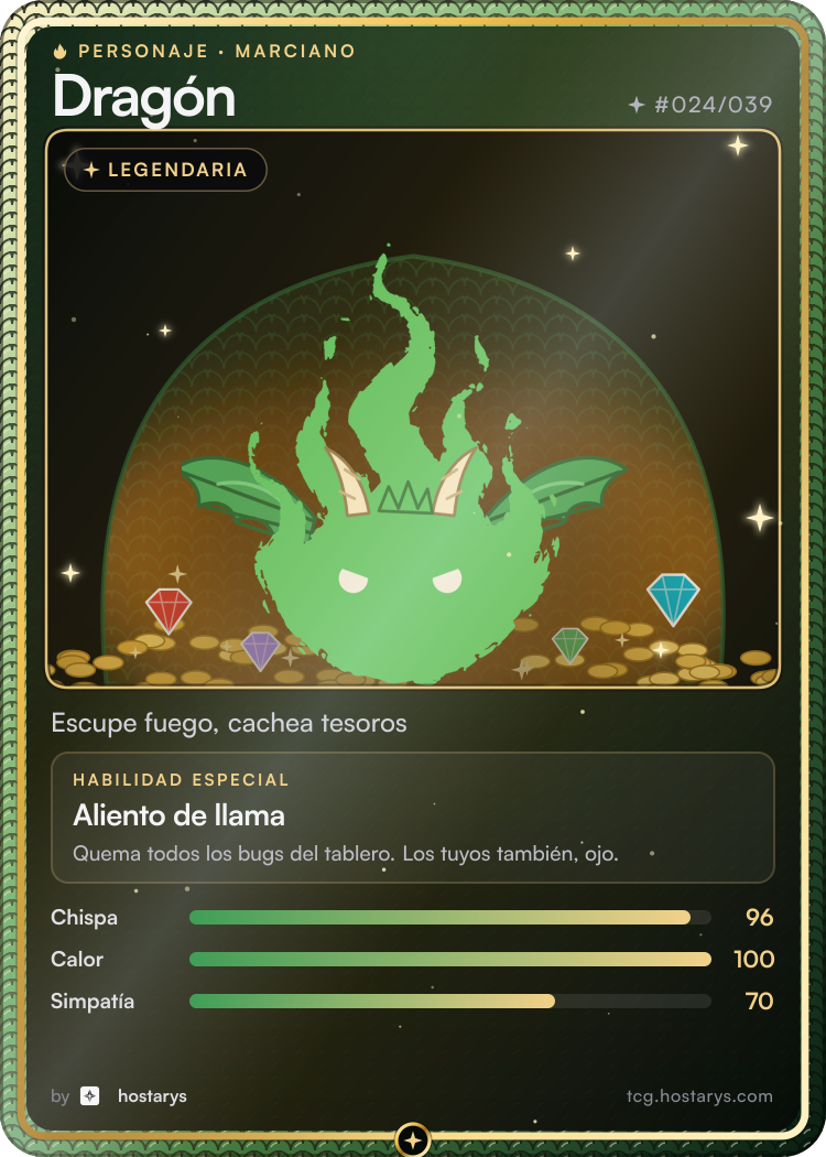 Carta de personaje Marciano Dragón, legendaria, #024/039