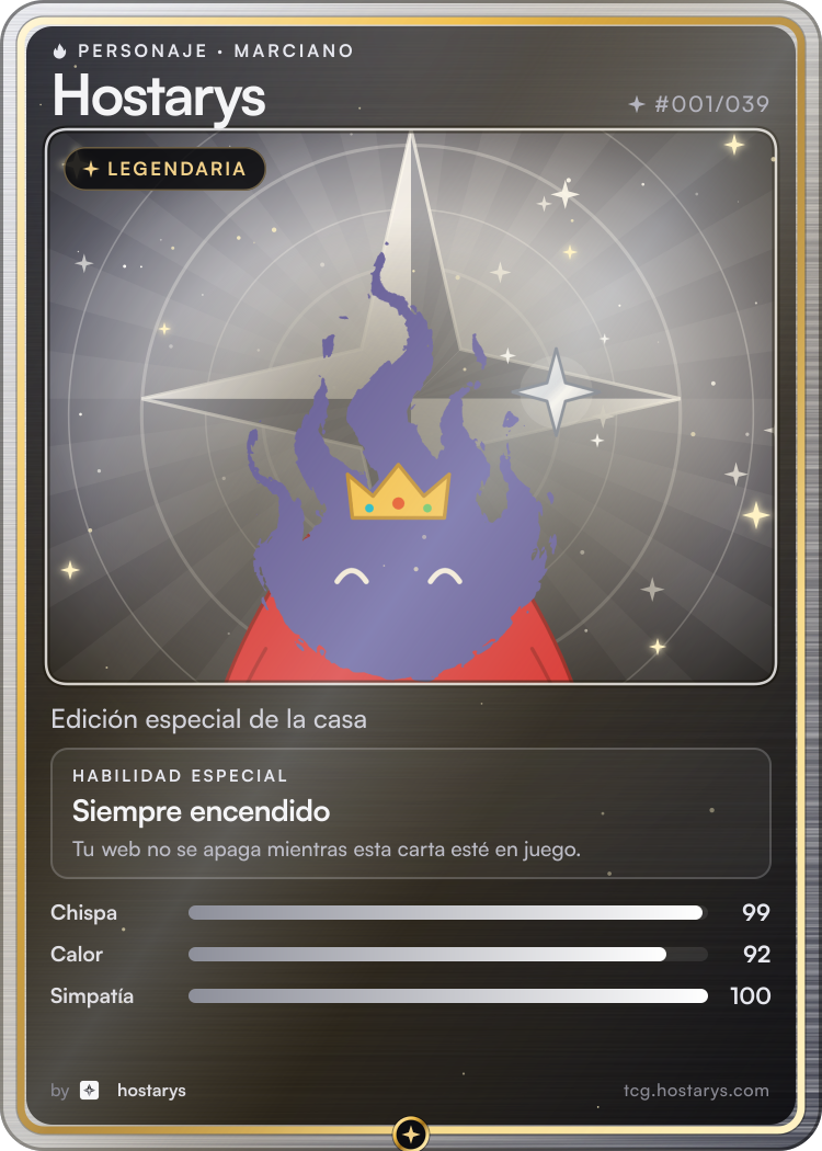 Carta de personaje Marciano Hostarys, legendaria, #001/039