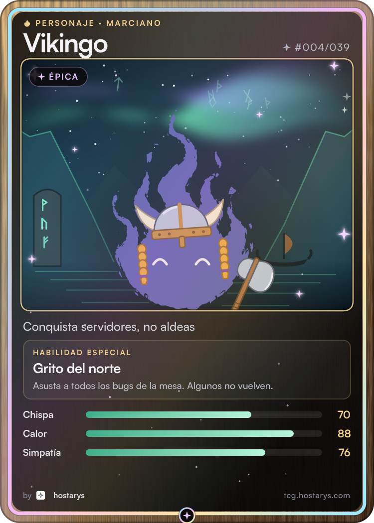 Carta de personaje Marciano Vikingo, épica, #004/039
